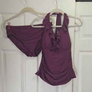 Ellen Tracy Magenta 2 Piece Swimsuit